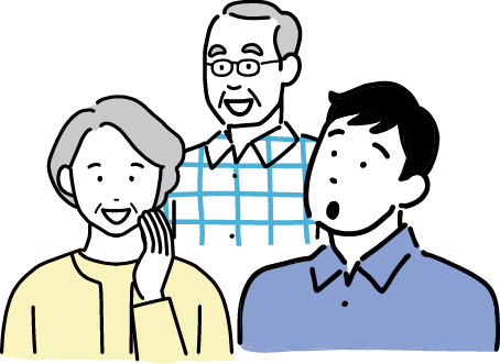 親族で相談する様子